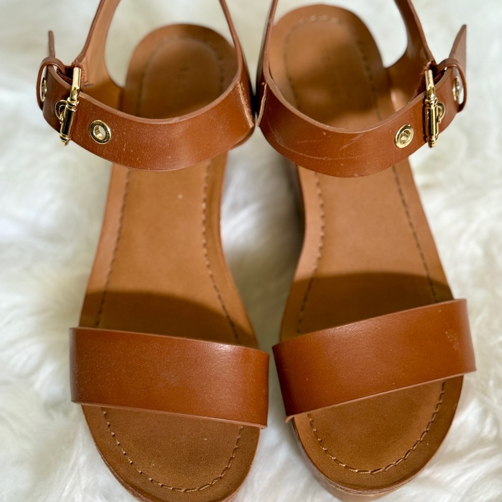 Brown Tommy Hilfiger Leather Wedges 6